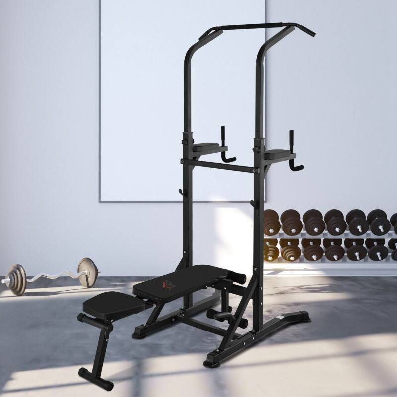 Homcom Adjustable Power Tower Multi-Functional Gym Station