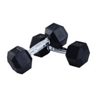 Homcom Hex Dumbbell Rubber Weights Set 2 x 5kg