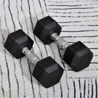 Homcom Hex Dumbbell Rubber Weights Set 2 x 6 kg