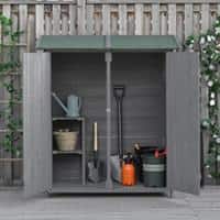 OutSunny Garden Shed 0.75 x 1.6 m Fir Wood Grey