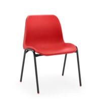 Hille Affinity Classroom Chair Red Shell With Black Frame 490 x 776 x 518 mm Pack of 4