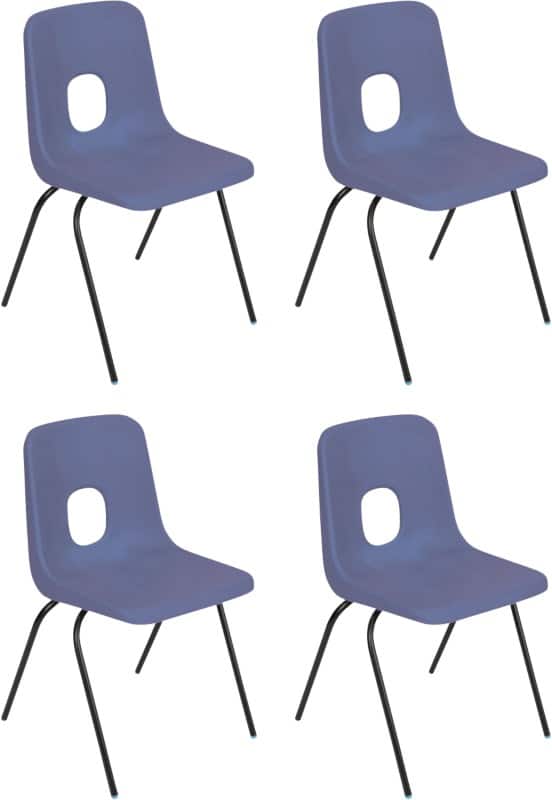 Hille E Series Size F Classroom Chair Non-Height Adjustable Seat Multicolour 470 x 500 x 790 mm Pack of 4