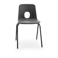 Hille Classroom Chair Charcoal Shell With Black Frame 500 x 760 x 470 mm Pack of 4