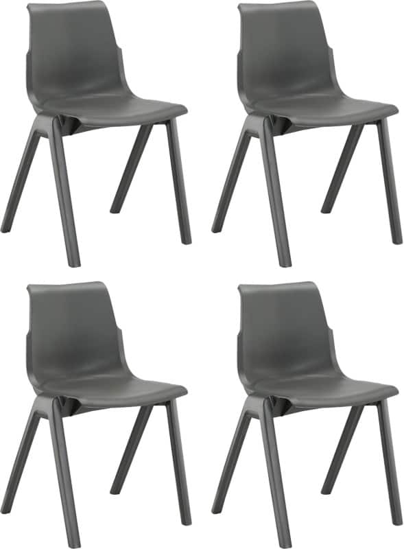 Hille ErgoStack Classroom Chair Non-Height Adjustable Seat Multicolour 482 x 410 x 775 mm Pack of 4
