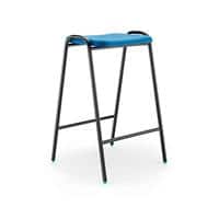 Hille Stool With Flat Top Blue With Black Frame 610 x 410 mm Pack of 4