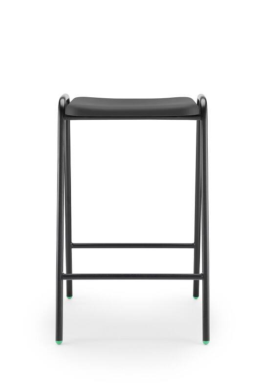 Hille Flat Top Stool Plastic Charcoal Grey, Black 410 x 610 mm Pack of 4