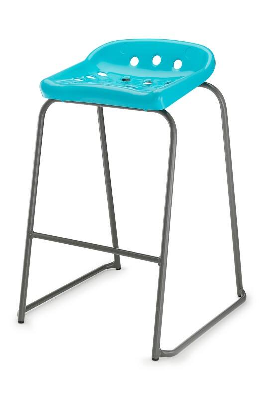 Hille Pepperpot Stool Plastic Blue, Dark Grey 534 x 610 mm Pack of 4