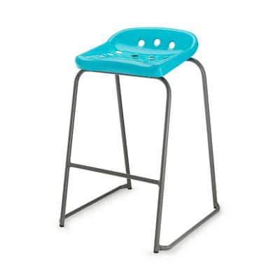 Hille Pepperpot Stool Blue With Dark Grey Frame  610 x 499 mm Pack of 4