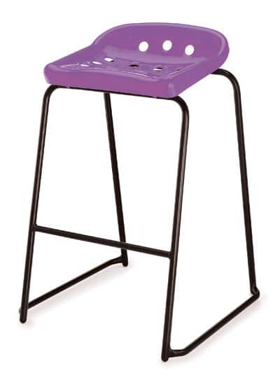 Hille Pepperpot Stool Plastic Purple, Black 534 x 610 mm Pack of 4