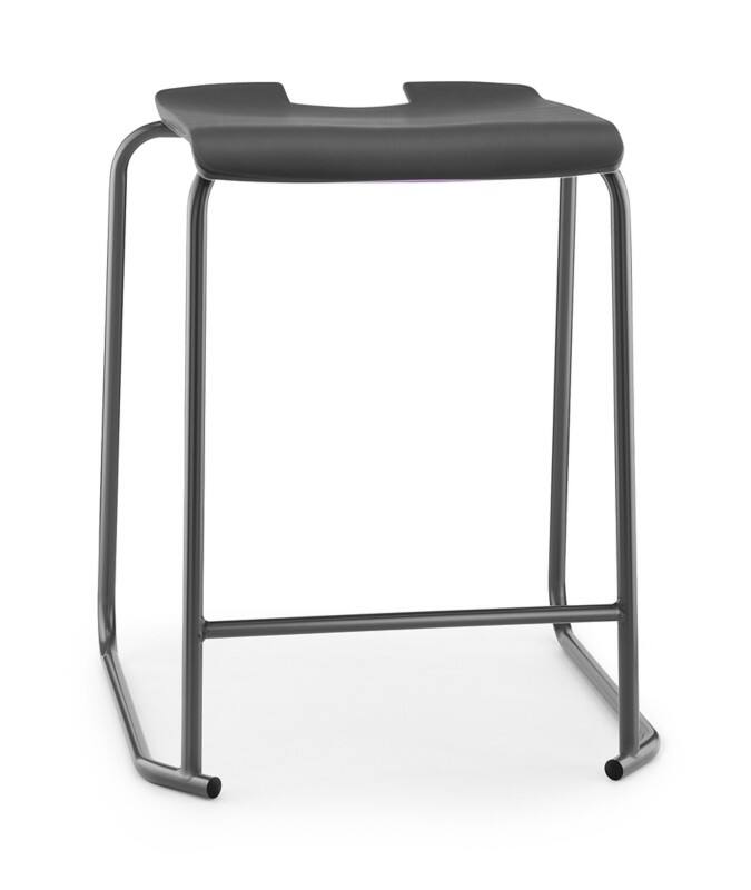 Hille SE Backless Stool Plastic Charcoal Grey, Dark Grey 515 x 610 mm Pack of 4