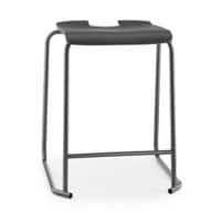 Hille Backless Stool Classic Charcoal With Dark Grey Frame 610 x 530 mm Pack of 4