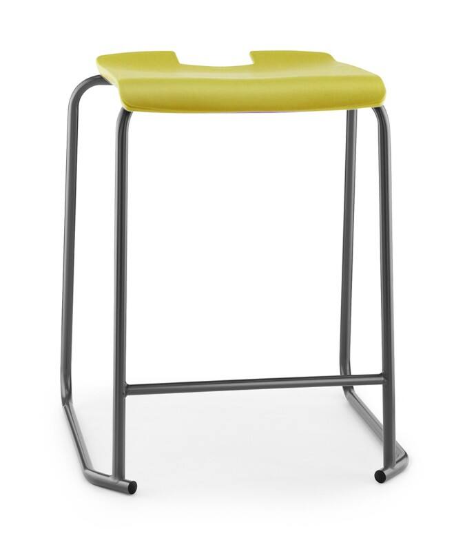 Hille SE Backless Stool Plastic Green, Dark Grey 515 x 610 mm Pack of 4