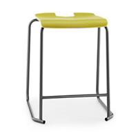 Hille Backless Stool Classic Leaf Green With Dark Grey Frame  610 x 530 mm Pack of 4