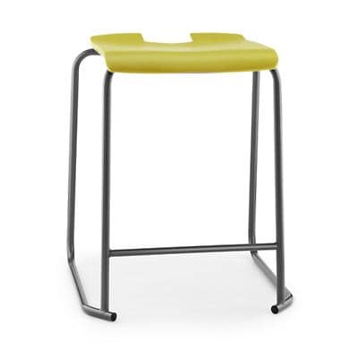 Hille Backless Stool Classic Leaf Green With Dark Grey Frame  610 x 530 mm Pack of 4