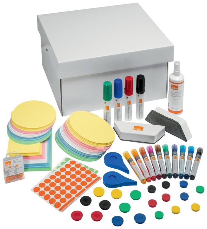 Nobo Whiteboard and Notice Board Starter Kit 1915567 Multicolour 40.5 x 22 cm