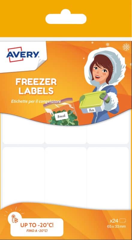 Avery CONG24.UK Freezer Labels A6 White 33 x 63.5 mm Pack of 24