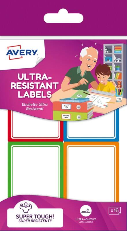 Avery Labels Glossy A6 44 x 64 mm Multicolour Pack of 16