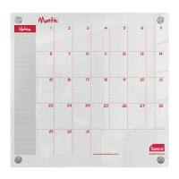 Sasco Mini Wall Mountable Whiteboard Monthly Planner 2410188 Acrylic Frameless 450 x 450 mm Semi Opaque