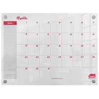 Sasco Mini Wall Mountable Whiteboard Monthly Planner 2410189 Acrylic Frameless 600 x 450 mm Semi Opaque