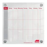 Sasco Mini Wall Mountable Whiteboard Weekly Planner 2410181 Acrylic Frameless 300 x 300 mm Semi Opaque