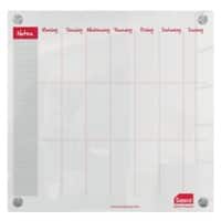 Sasco Mini Wall Mountable Whiteboard Weekly Planner 2410182 Acrylic Frameless 450 x 450 mm Semi Opaque