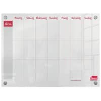 Sasco Mini Wall Mountable Whiteboard Weekly Planner 2410183 Acrylic Frameless 600 x 450 mm Semi Opaque