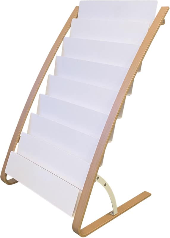 Alba A4 Floor Display White, Brown DDEXPO8W BC 580 (W) x 500 (D) x 930 (H) mm