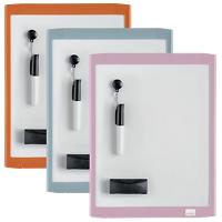 Nobo Mini Wall Mountable Magnetic Whiteboard 1915625 Lacquered Steel Assorted Coloured Frame 216 x 280 mm White