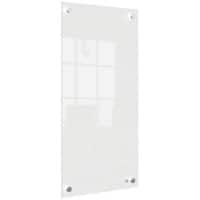 Nobo Small Wall Mountable Whiteboard Panel 1915603 Dry Erase Glass Surface Frameless 300 x 600 mm White