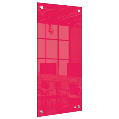 Nobo Small Wall Mountable Whiteboard Panel 1915605 Dry Erase Glass Surface Frameless 300 x 600 mm Red