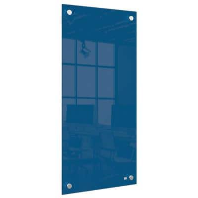 Nobo Small Wall Mountable Whiteboard Panel 1915607 Dry Erase Glass Surface Frameless 300 x 600 mm Blue