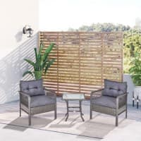 OutSunny Rattan Bistro Set Grey 660 x 750 mm