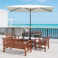 OutSunny Patio Umbrella Steel, Aluminum, Polyester Cream