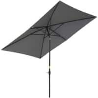 OutSunny Patio Umbrella Steel, Aluminum, Polyester Dark Grey