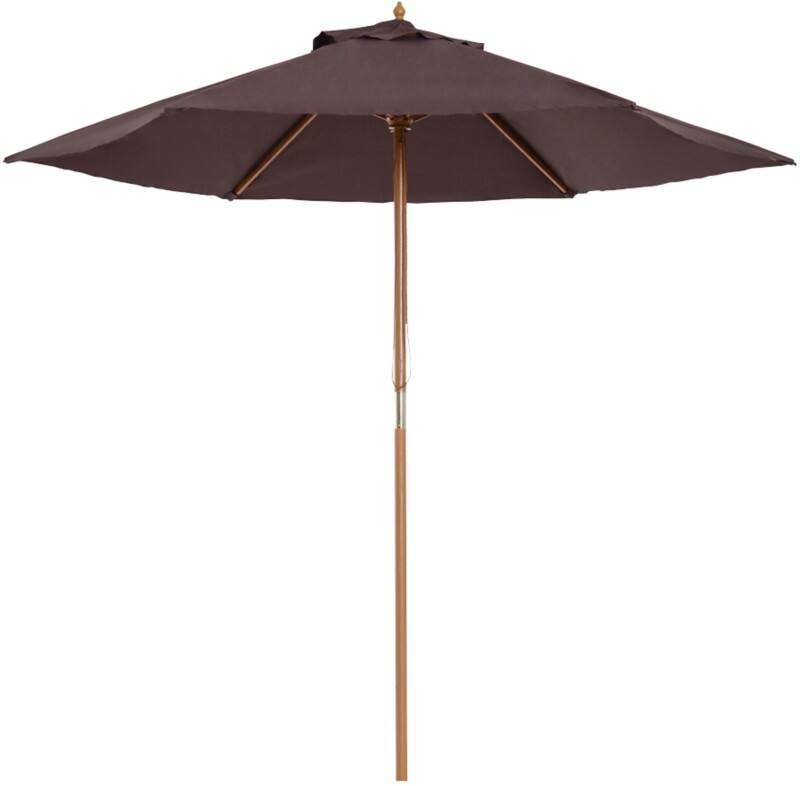 OutSunny Patio Umbrella Wood Brown