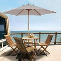 OutSunny Patio Umbrella Bamboo, Fir Wood, Polyester Grey Outdoor