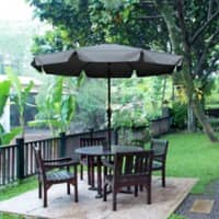 OutSunny Patio Umbrella Aluminum, Polyester, Steel Grey Outdoor