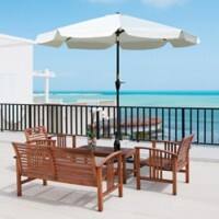 OutSunny Patio Umbrella Steel, Aluminum, Polyester White