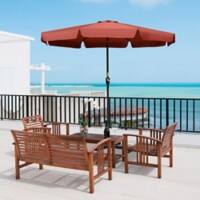 OutSunny Patio Umbrella Aluminum, Polyester, Steel Wine Red Outdoor