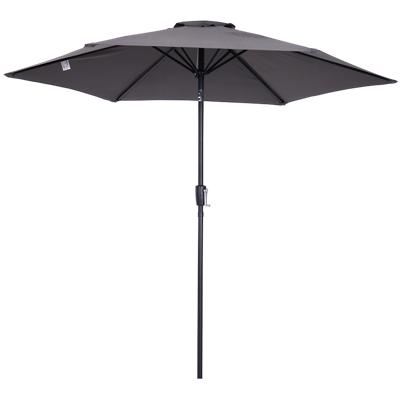 OutSunny Patio Umbrella Aluminum, Metal, Polyester fabric Grey