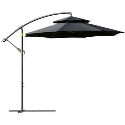 OutSunny Patio Umbrella Offset Polyester, Steel Black