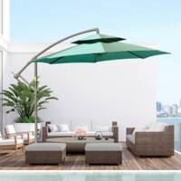 OutSunny Patio Umbrella Offset Polyester, Steel Green