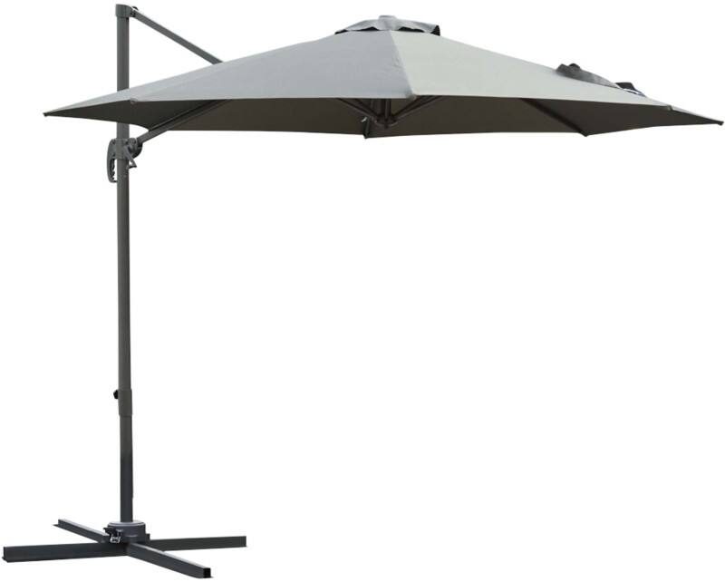 OutSunny Patio Offset Umbrella Grey