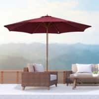 OutSunny Patio Umbrella Bamboo Red