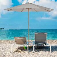 OutSunny Patio Umbrella Bamboo, Fir Wood, Polyester Grey Outdoor