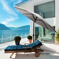 OutSunny Patio Umbrella Steel, Polyester Fabric Grey