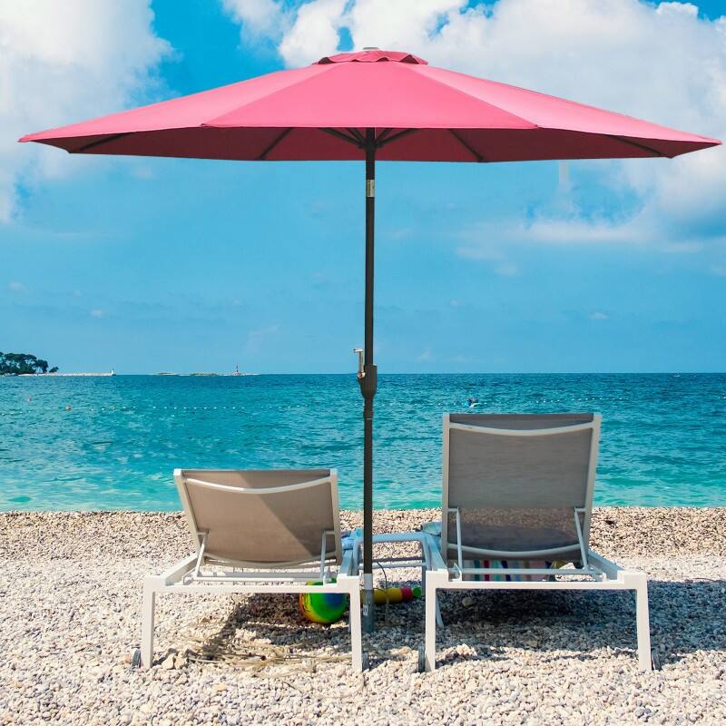OutSunny Patio Umbrella Steel, Polyester Red