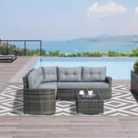 OutSunny Rattan Sofa Set Grey 720 x 780 mm