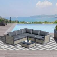OutSunny Rattan Sofa Set Grey 710 x 550 mm