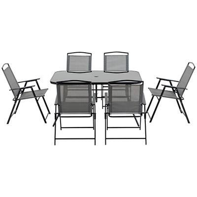 OutSunny Patio Dining Set Black 900 x 700 mm